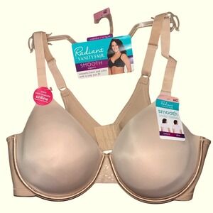 Vanity Fair Radiant Smooth Underwire Full Figure Bra 44D Beige Comfort Support